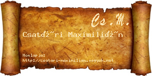Csatári Maximilián névjegykártya